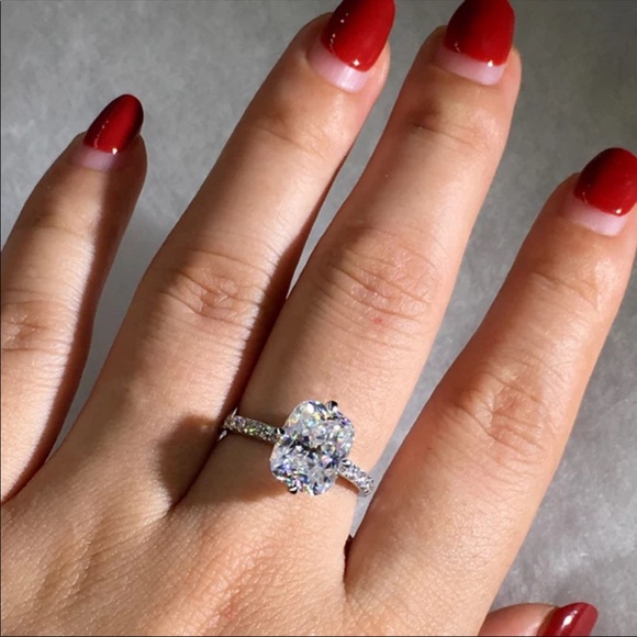 New Women’s 925 Silver Engagement Diamond Ring - Picture 6 of 6